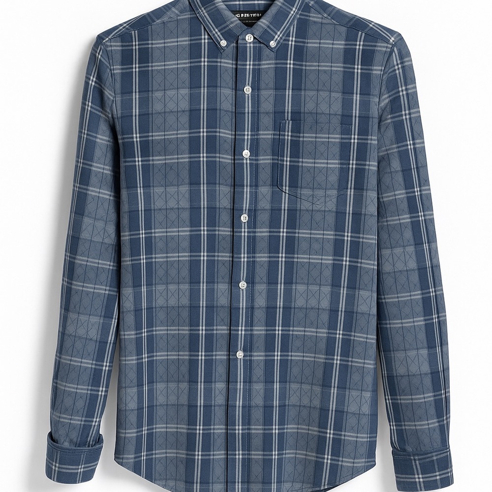 Original Penguin Men’s Blue Plaid Button-Up Shirt | Size Small
